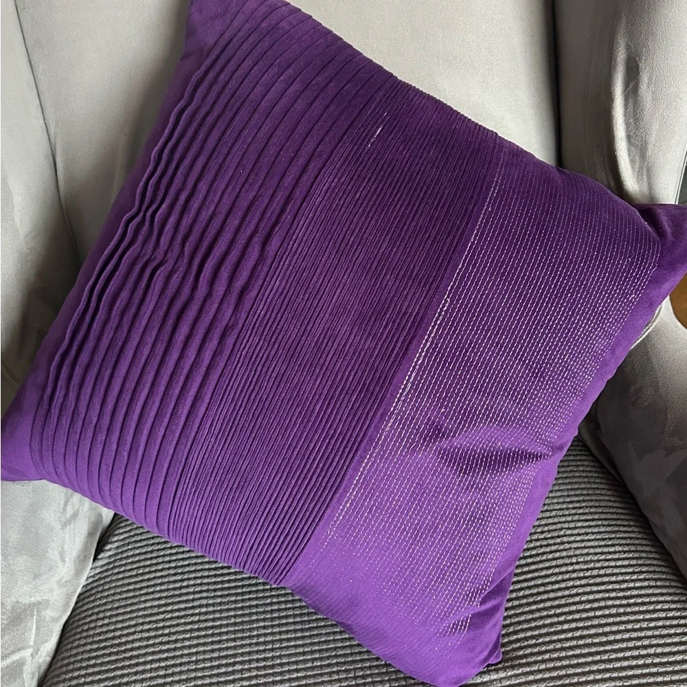 NWOT Down Feather Throw Pillow with Removable Cover - Picture 2 of 6